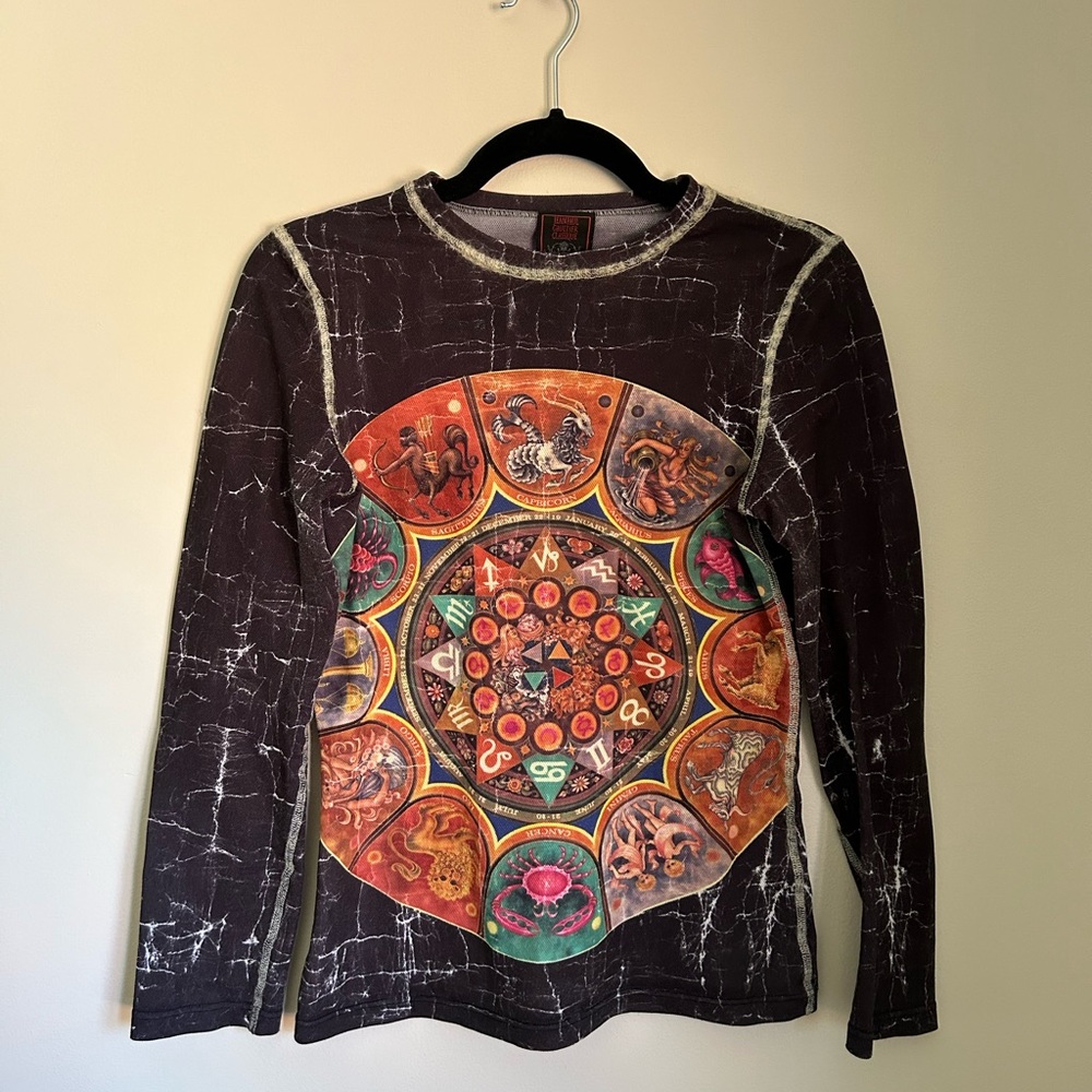 Vintage Jean Paul Gaultier Zodiac mesh shirt